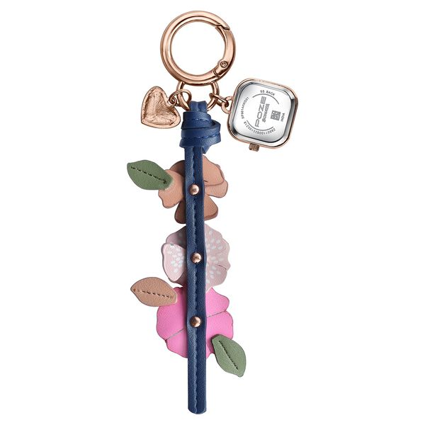 Key Chain Watch By Sonata Quartz Analog Rose Gold Dial Pink Leather Key Chain Strap Watch For Women - image number 3