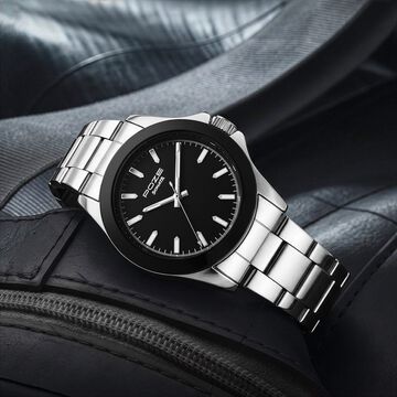 Sonata Poze Quartz Analog Black Dial Silver Stainless Steel Strap Watch For Men