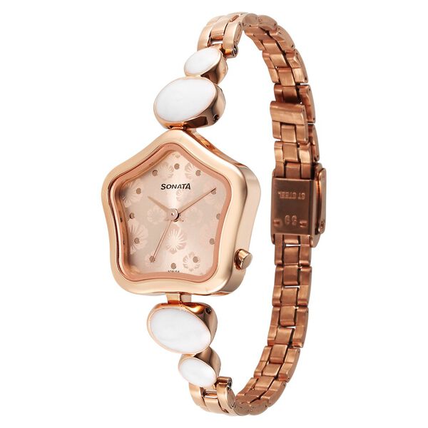 Sonata Utsav Rose Gold Dial Watch for Women - image number 1