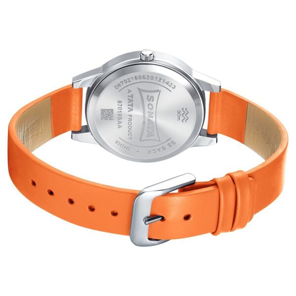 Sonata Splash White Dial Women Watch With Leather Strap - image number 4