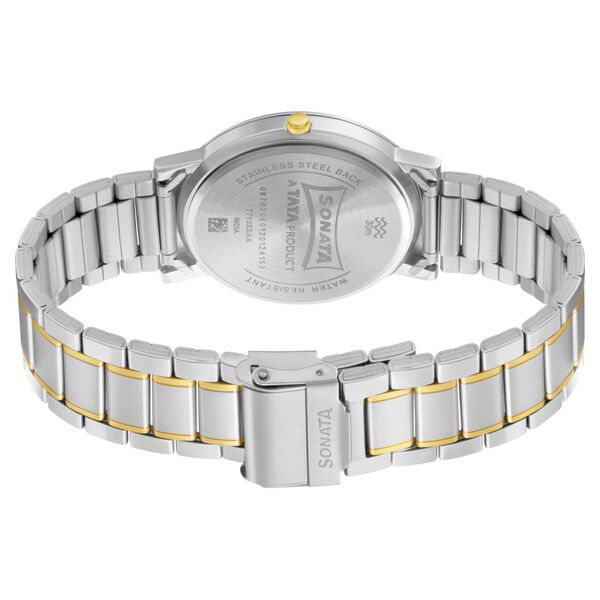 Sonata Quartz Analog Champagne Dial Stainless Steel Strap Watch for Men - image number 3