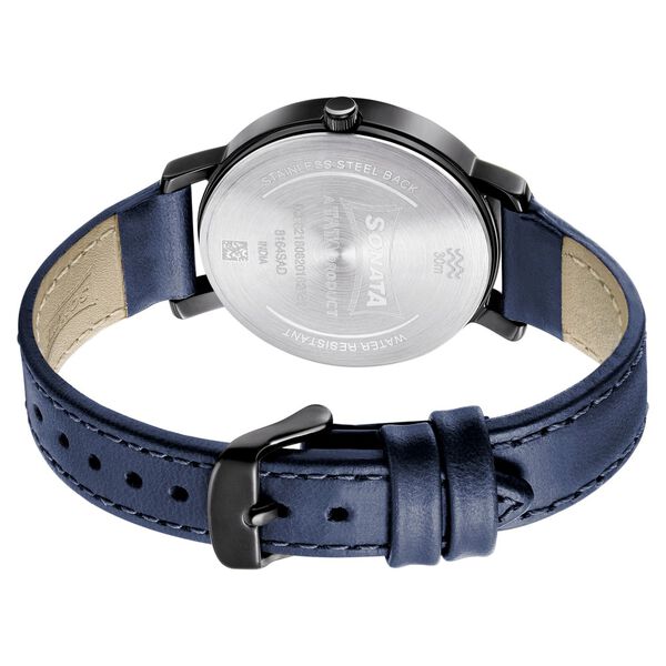 Sonata Multifunctions Blue Dial Women Watch With Leather Strap - image number 4