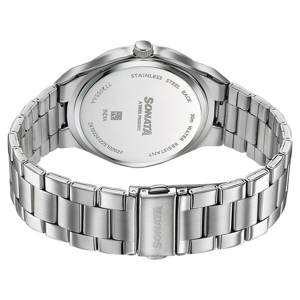 Sonata Jashn Quartz Analog Blue Dial Silver Metal Strap Watch For Men - image number 5