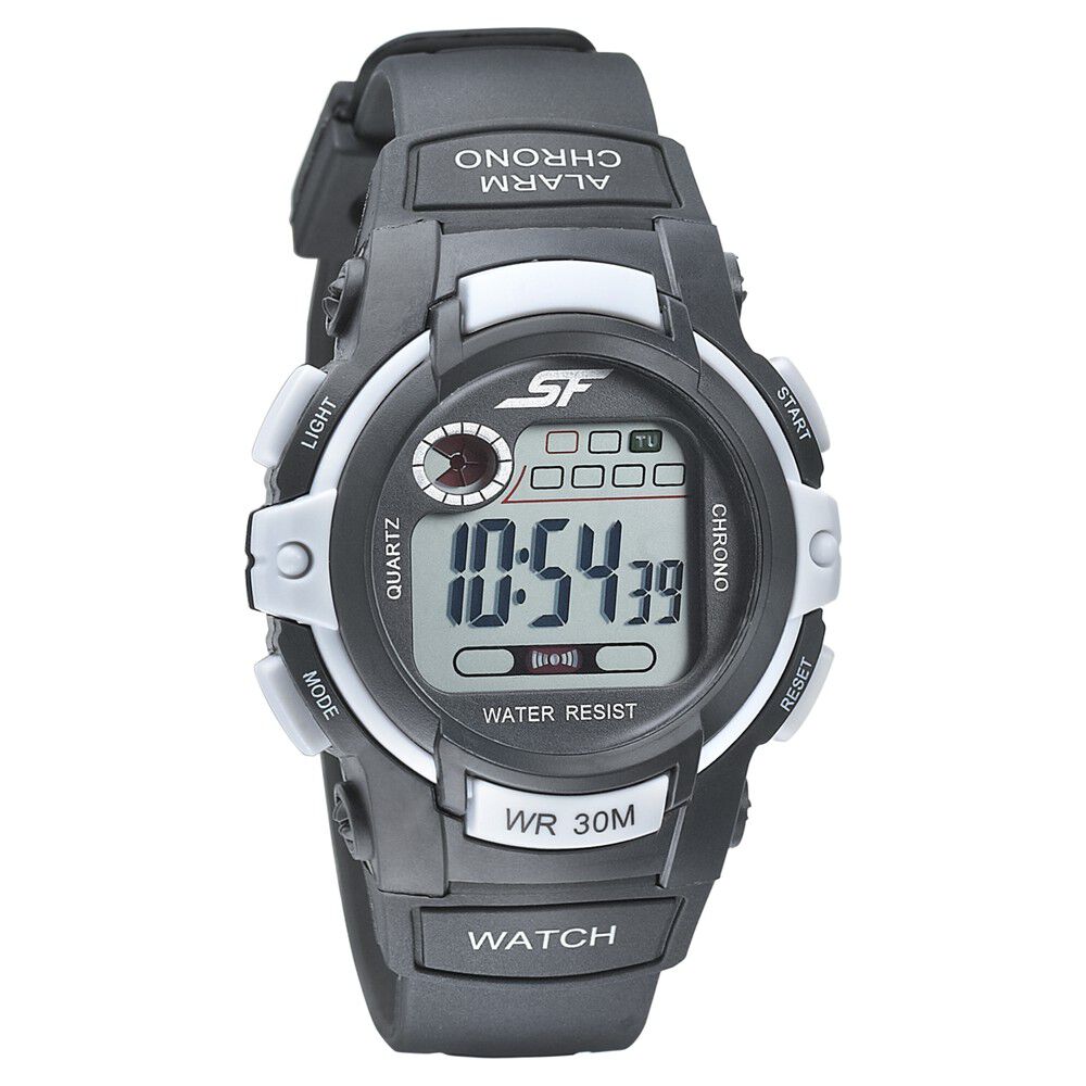 SF Digital Dial Black PU Strap Watch for Men