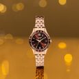 Sonata Poze Quartz Analog Brown Dial Rose Gold Metal Strap Watch For Women - image number 0