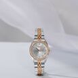 Sonata Poze Quartz Analog Silver Dial Rose Gold Colour Stainless Steel Strap Watch For Women