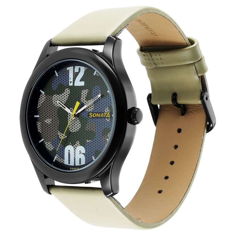 Sonata Quartz Analog Multicoloured Dial Leather Strap Watch for Men - image number 1