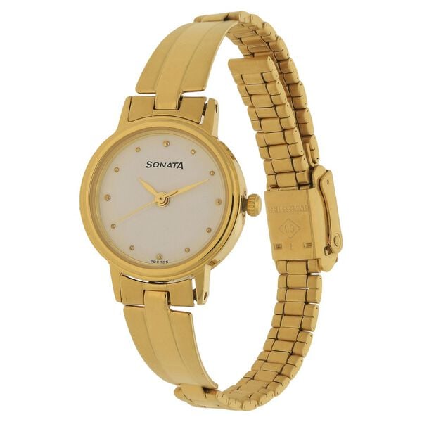 Sonata Quartz Analog White Dial Stainless Steel Strap Watch for Women - image number 1