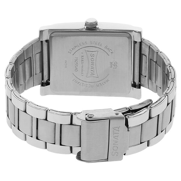 Sonata Quartz Analog White Dial Stainless Steel Strap Watch for Men - image number 3