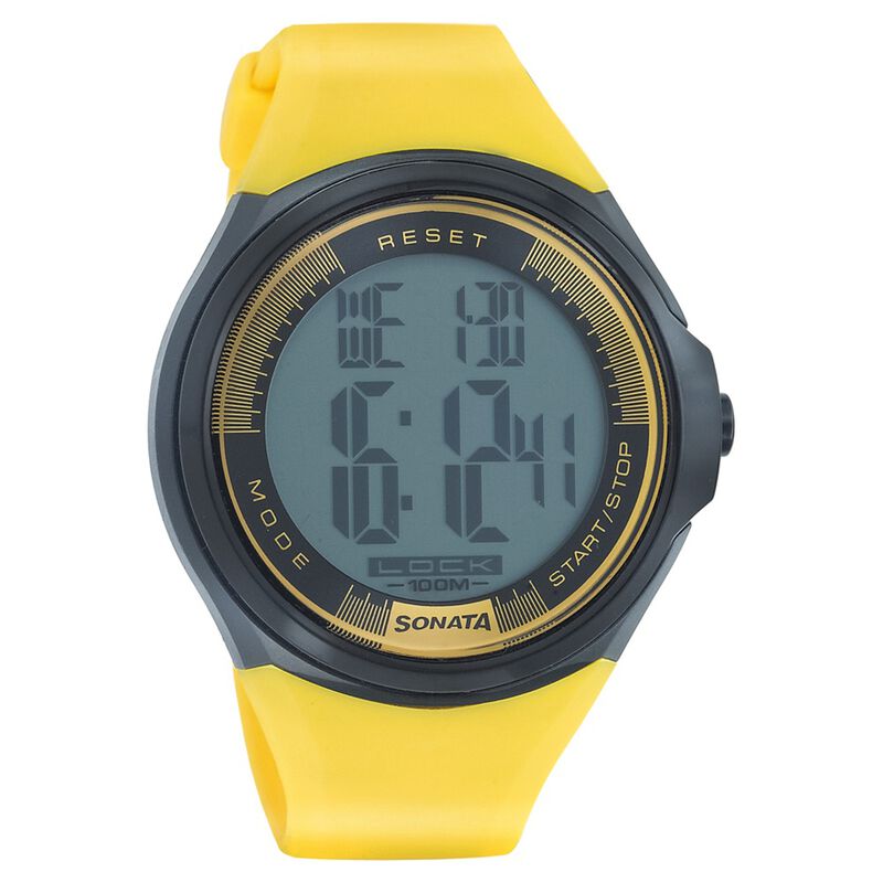 SF Digital Dial Yellow Plastic Strap Watch for Men - image number 0