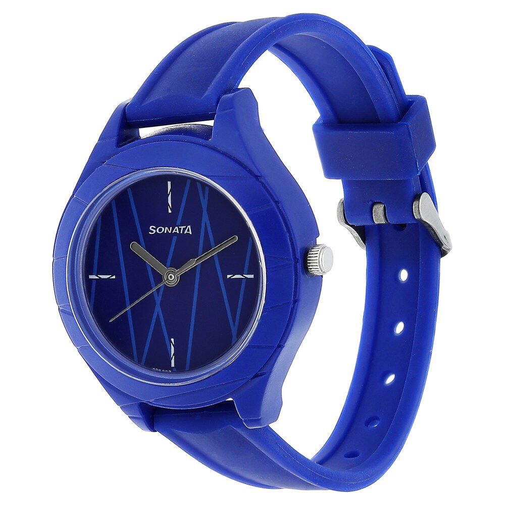 Buy Online Sonata Colorpop Blue Dial Women Watch With Plastic Strap 87023pp02 Sonata