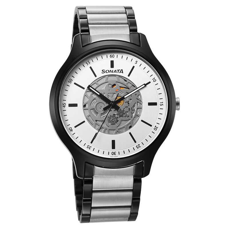Sonata Unveil Quartz Analog Silver Dial Stainless Steel Strap Watch for Men - image number 0
