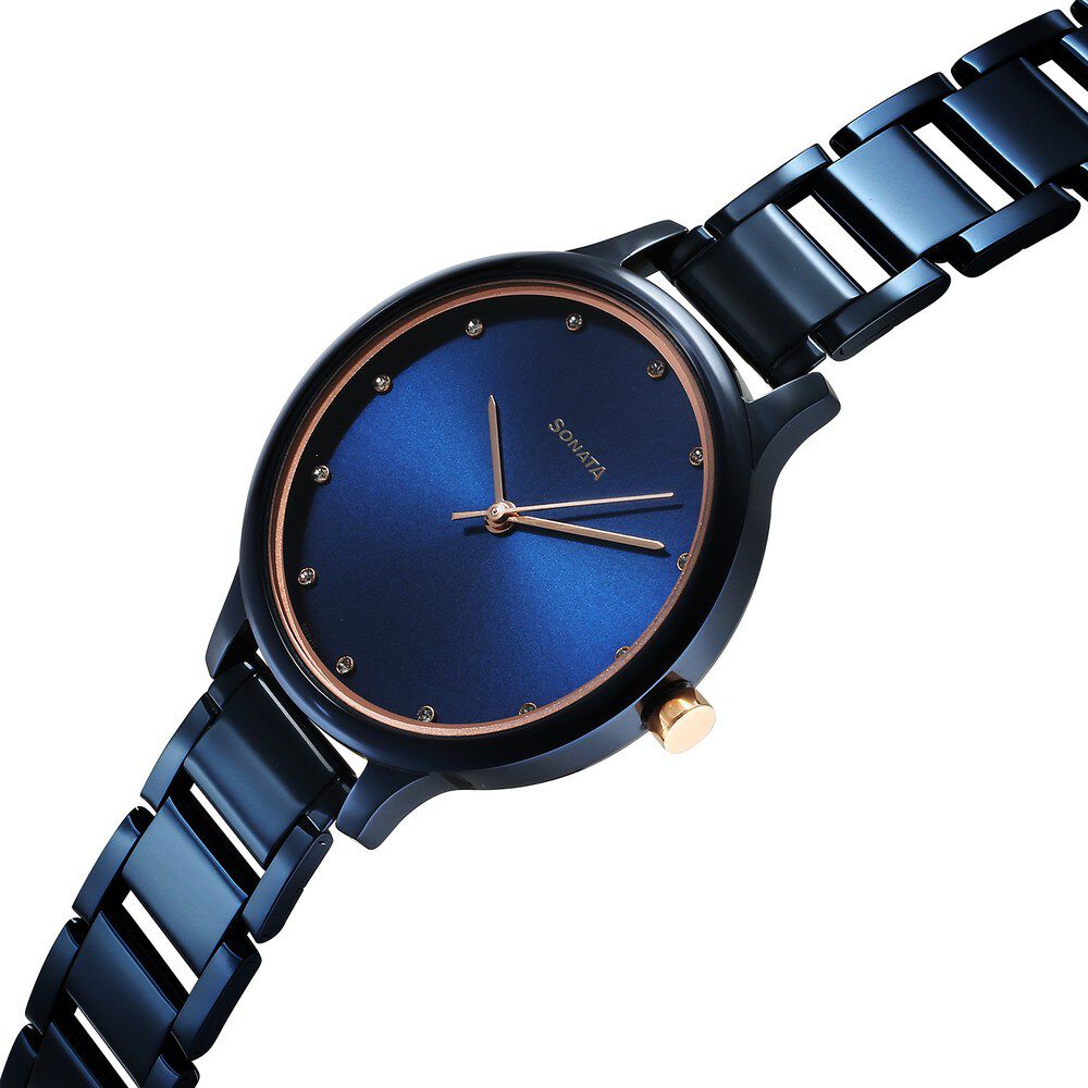Sonata analog blue dial women's watch on sale