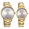 Sonata Perfect Pairs Quartz Analog Silver Dial Golden Metal Strap Watch For Couple - image number 0