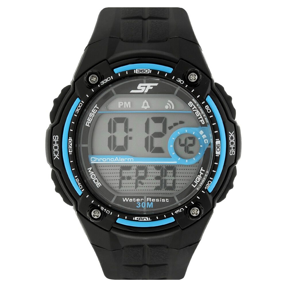Buy Online SF Digital Dial Black Plastic Strap Watch for Men nm7949pp05w Sonata