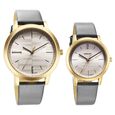 Sonata Alloy Pairs Quartz Analog Silver Leather Strap for Couple - image number 0