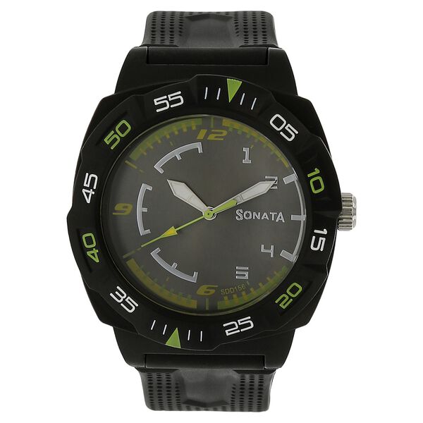 SF Quartz Analog Black Dial Plastic Strap Watch for Men - image number 0