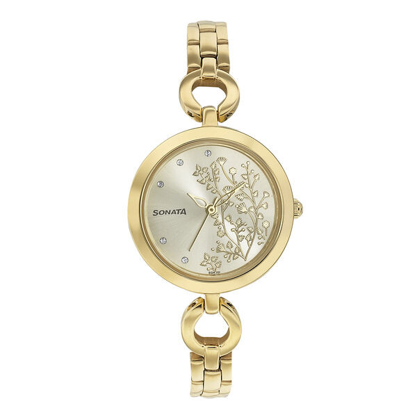 Sonata Wedding Champagne Dial Women Watch With Stainless Steel Strap - image number 4