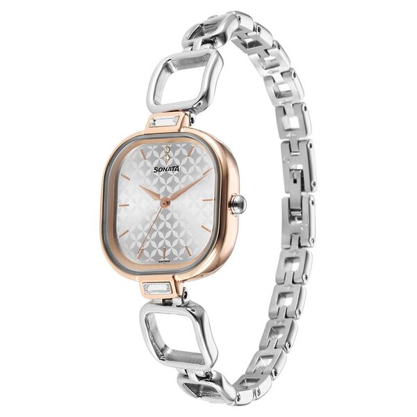 Sonata Wedding Quartz Analog Silver Dial Metal Strap Watch for Women - image number 2