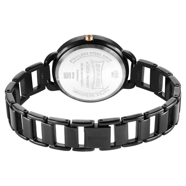 Sonata Wedding Quartz Analog Black Dial Metal Strap Watch for Women - image number 3