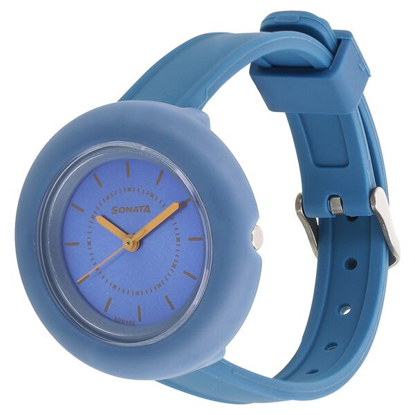 Sonata Tic Tac Toe Blue Dial Women Watch With Plastic Strap - image number 1