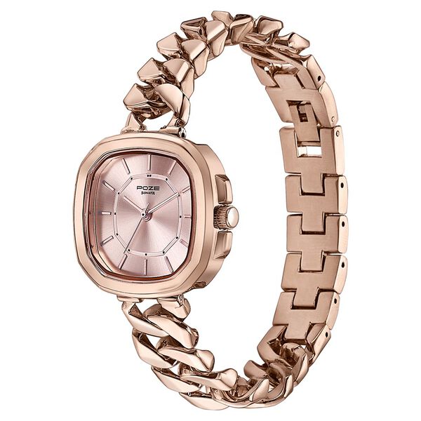 Sonata Poze Quartz Analog Rose Gold Dial Metal Strap Watch For Women - image number 4