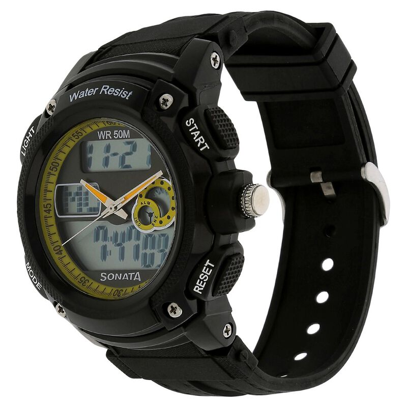 Buy Online SF Quartz Analog Digital Yellow Dial Plastic Strap - Main Image