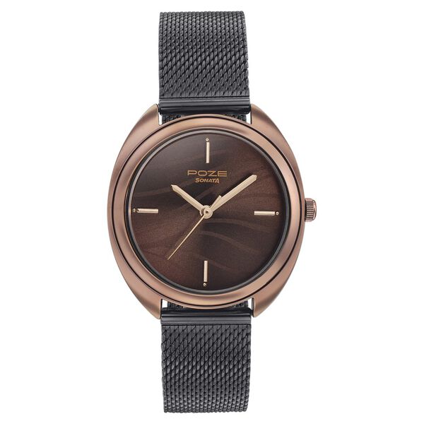 Sonata Poze Quartz Analog Grey Dial Metal Strap Watch for Women - image number 1