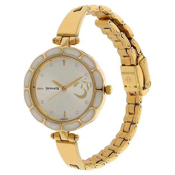 Sonata Quartz Analog Silver Dial Stainless Steel Strap Watch for Women - image number 1