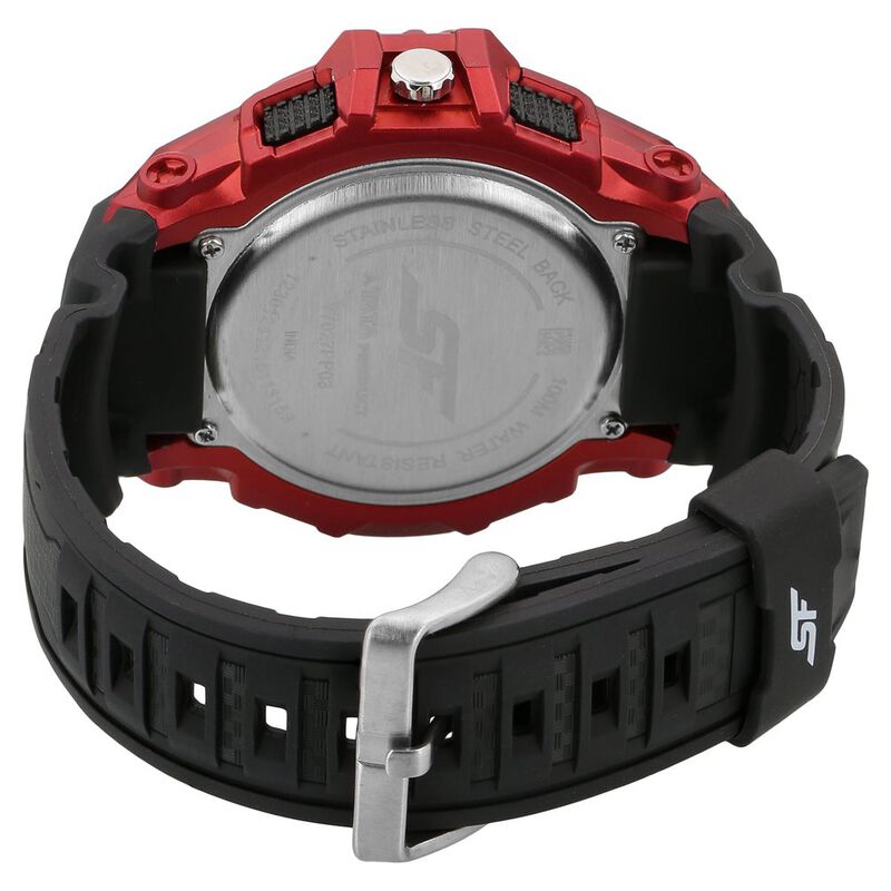 SF Quartz Analog Digital Black Dial Plastic Strap Watch for Men - image number 3