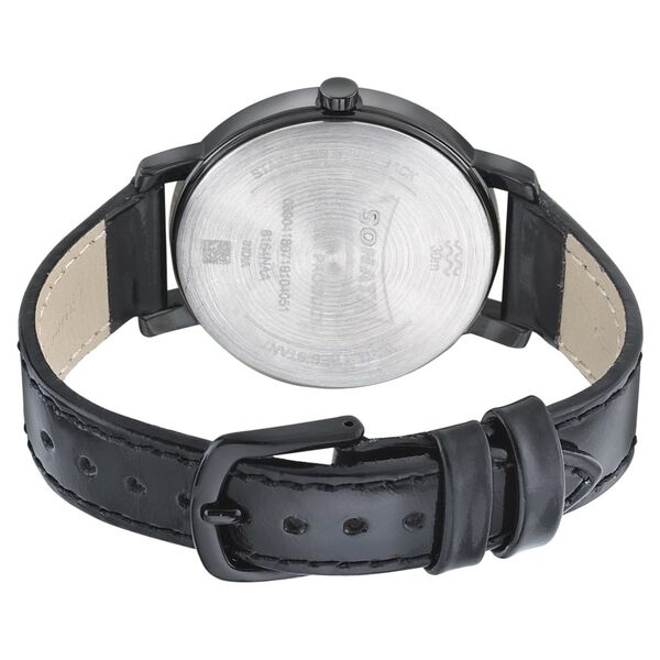 Sonata Onyx Black Dial Women Watch With Leather Strap - image number 3