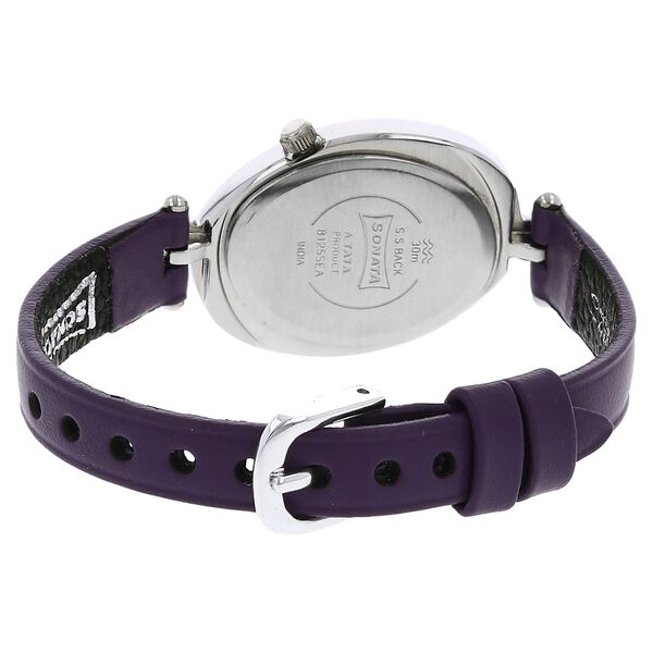 Sonata Quartz Analog Silver Dial Leather Strap Watch for Women - image number 3