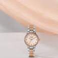 Sonata Poze Quartz Analog White Dial Two Toned Colour Stainless Steel Strap Watch For Women