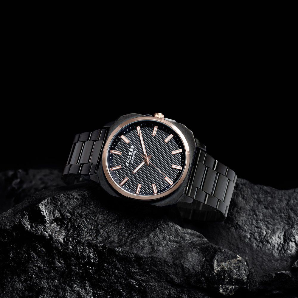 Buy Online Sonata Poze Quartz Analog Black Dial Black Metal Strap