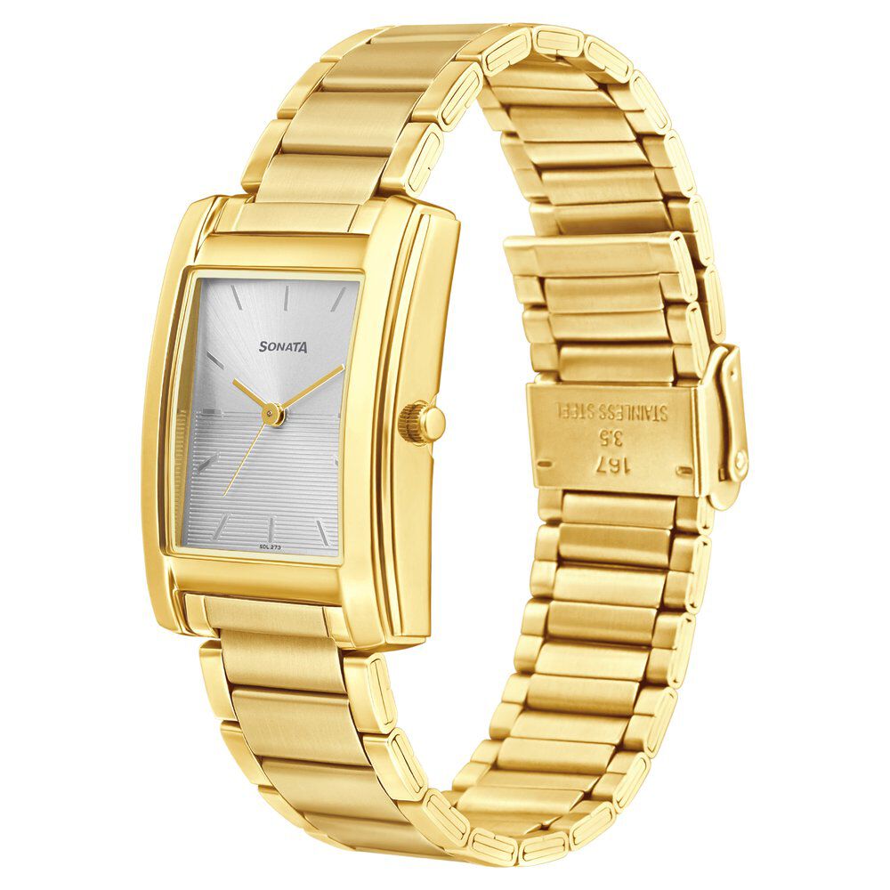 Buy Online Sonata Quartz Analog White Dial Stainless Steel Strap Watch for Men 7953ym08w p Sonata