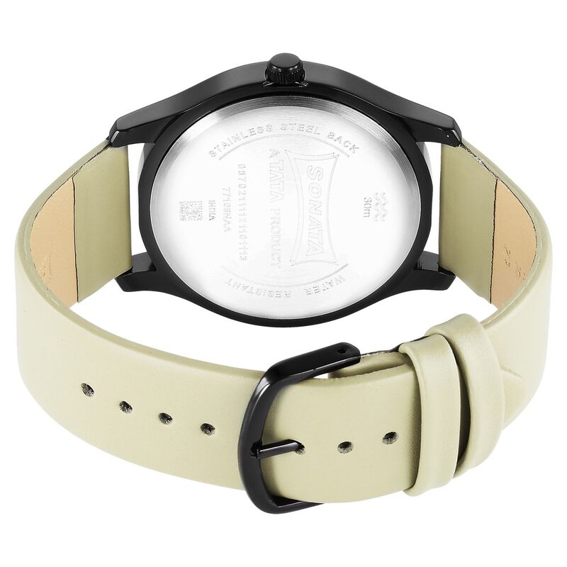 Sonata Quartz Analog Multicoloured Dial Leather Strap Watch for Men - image number 3