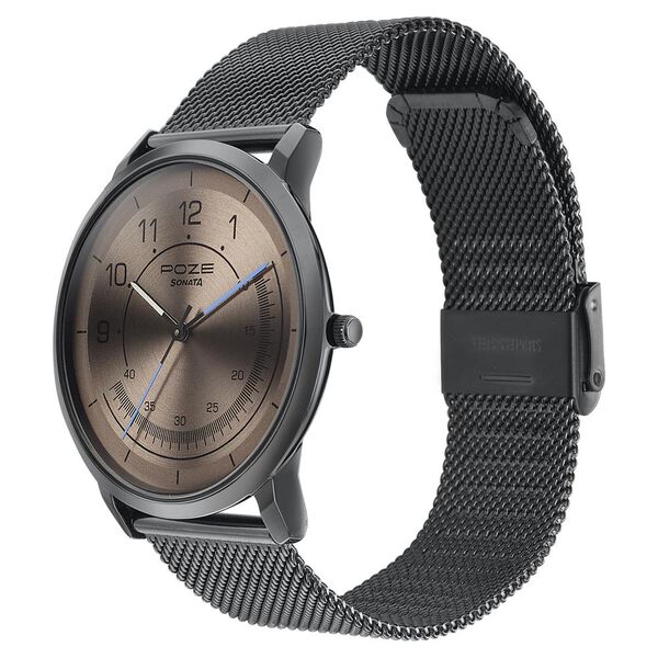 Sonata Poze Quartz Analog Grey Dial Metal Strap Watch for Men - image number 2