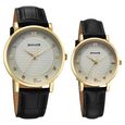 Sonata Perfect Pairs Quartz Analog Green Dial Black Leather Strap Watch For Couple - image number 0