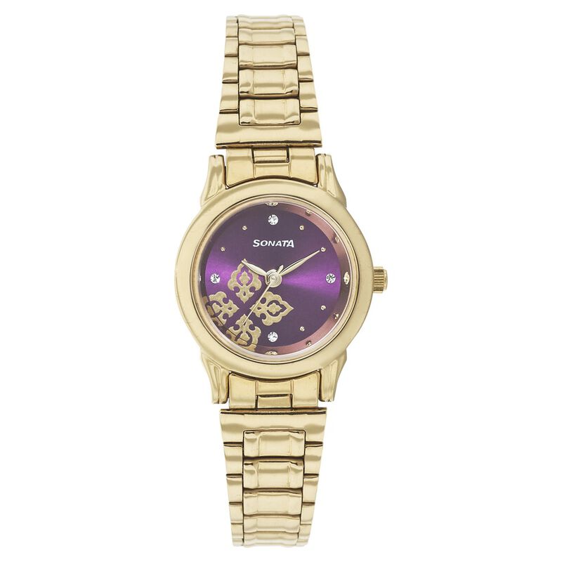 Sonata Quartz Analog Purple Dial Strap Watch for Women - image number 0
