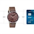 Sonata Poze Quartz Analog Brown Dial Brown Leather Strap Watch For Men - image number 3