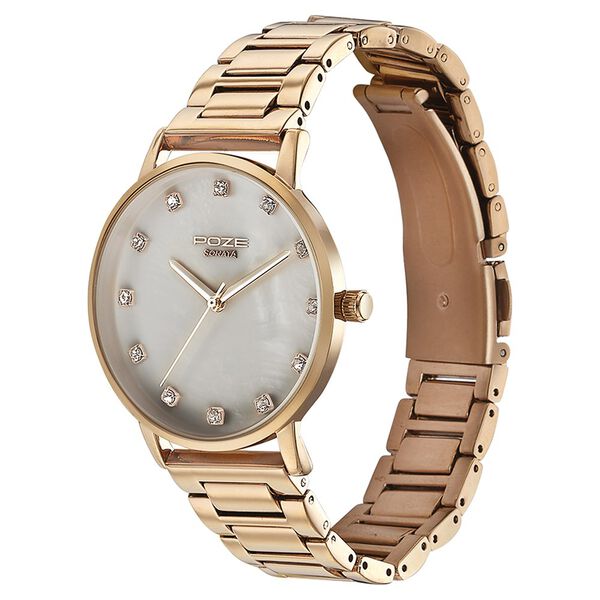 Sonata Poze Quartz Analog White Dial Metal Strap Watch for Women - image number 3
