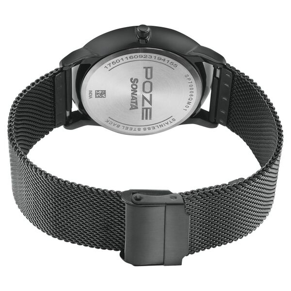 Sonata Poze Quartz Analog Grey Dial Metal Strap Watch for Men - image number 4