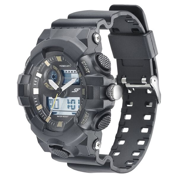 Sonata Quartz Analog Digital Black Dial Plastic Strap Watch for Men - image number 1