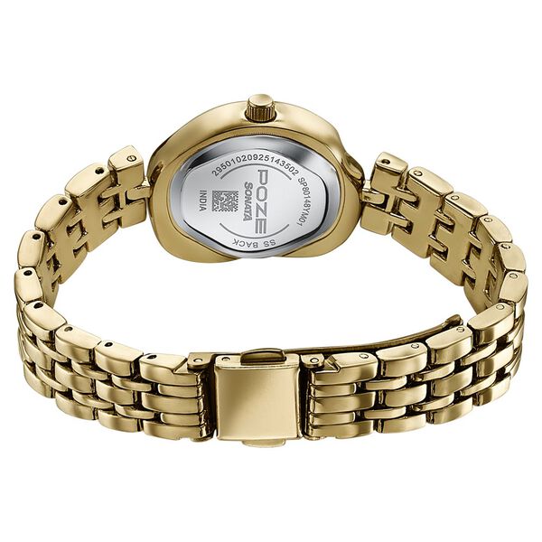 Poze By Sonata Quartz Analog Silver Dial Gold Metal Strap Watch For Women - image number 6
