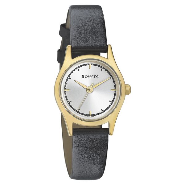 Sonata Essentials Silver Dial Women Watch With Leather Strap - image number 0