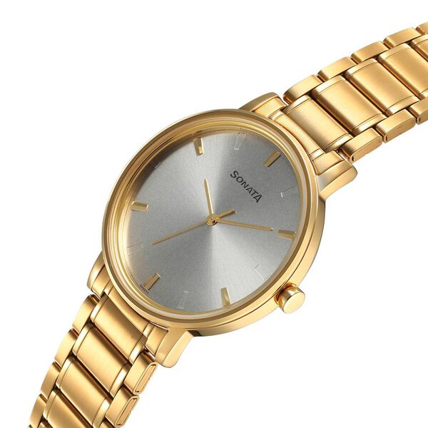 Sonata Utsav Quartz Analog Silver Dial Stainless Steel Strap Watch for Men - image number 2