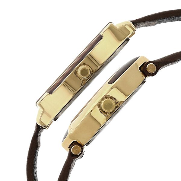 Sonata Quartz Analog Champagne Dial Leather Strap Watch for Couple - image number 2