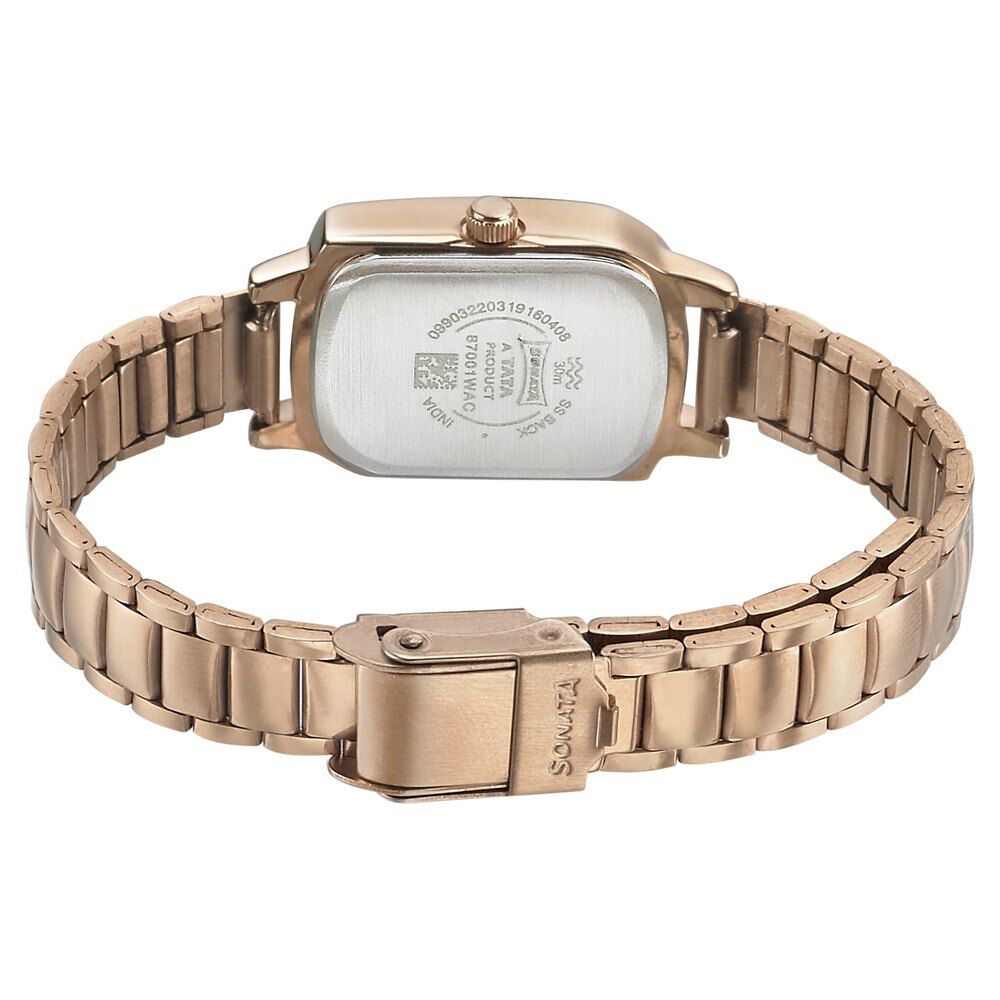 Sonata Blush It Up Grey Dial Women Watch With Stainless Steel Strap