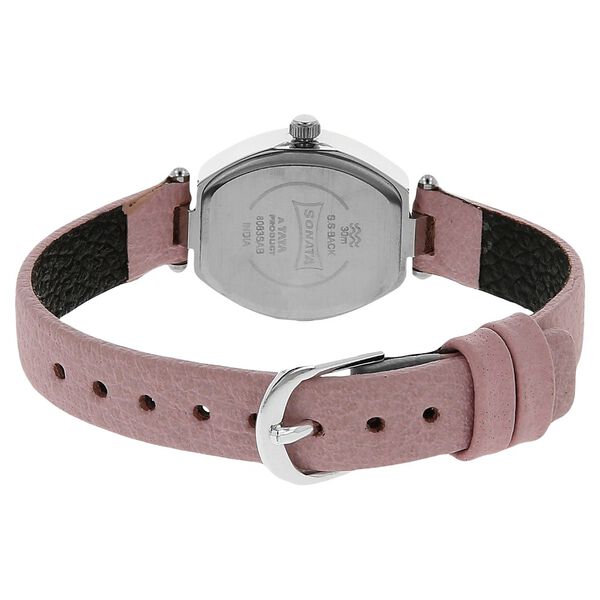 Sonata Quartz Analog Silver Dial Leather Strap Watch for Women - image number 3