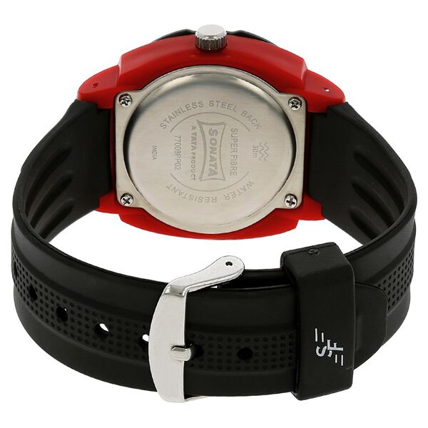 SF Quartz Analog Black Dial Plastic Strap Watch for Men - image number 3